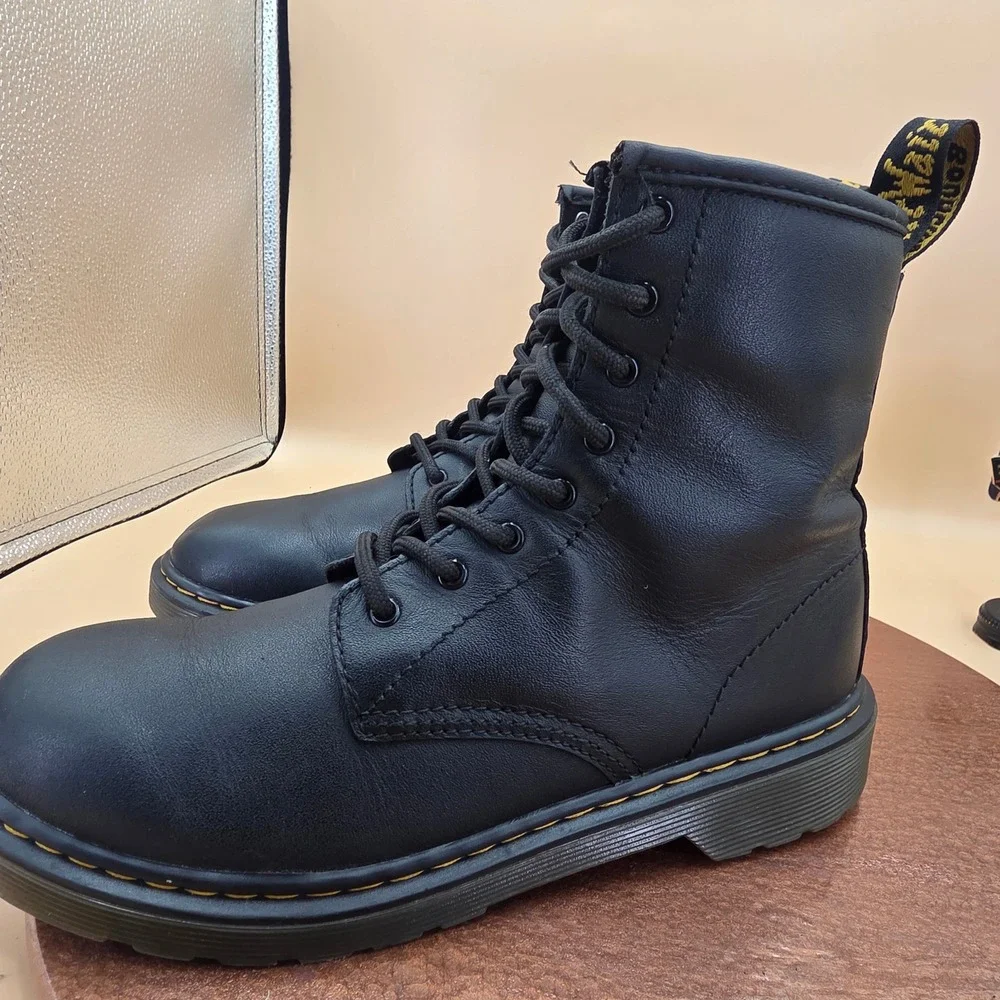 Dr. Martens 1460Y Delaney Black Leather Side Zip Boots Junior 5M 6L EU 37